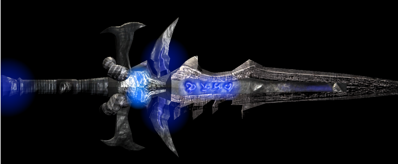 Dark blue sword RPG low poly Sword