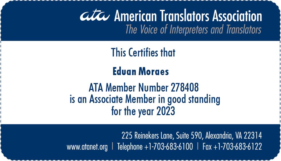 ATA - Member Card