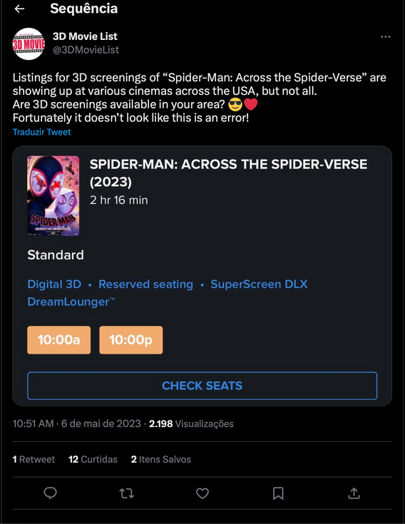 Spider-Man: Into the Spider-Verse 3D Showtimes