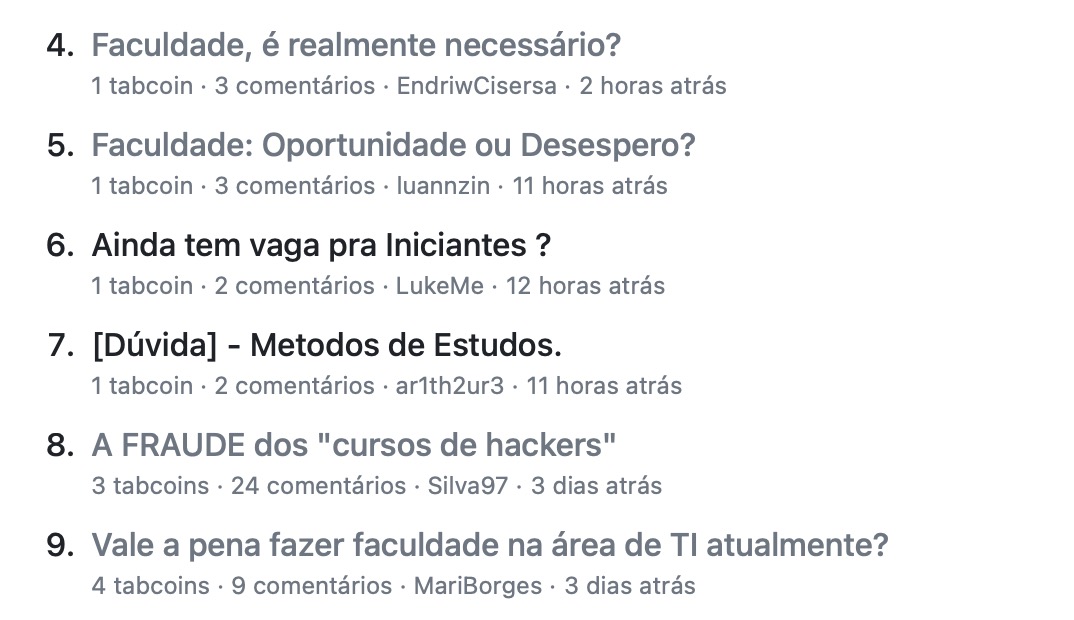 Tela de Relevantes: 6 de Junho