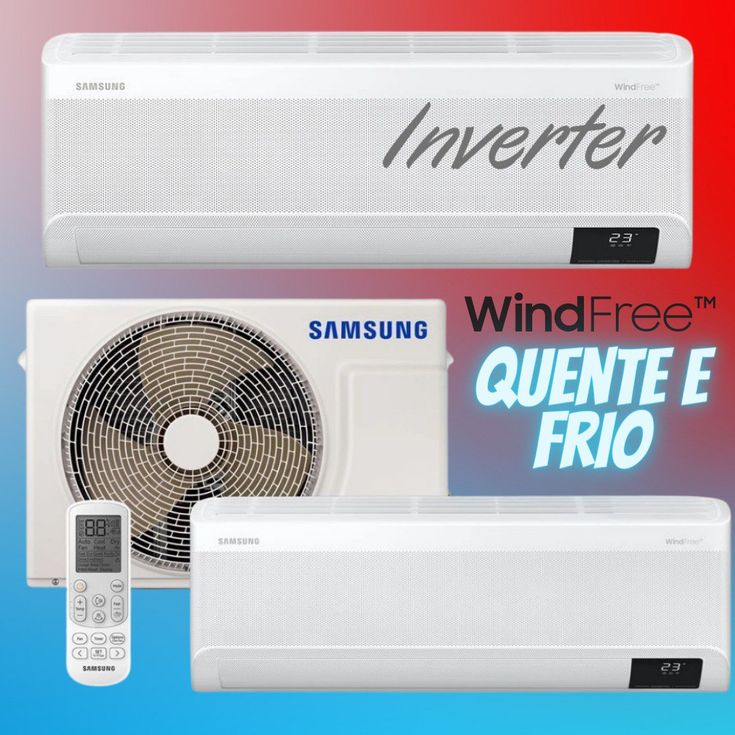 Ar-condicionado Split Inverter Samsung WindFree Connect Sem Vento 12.000 BTUs Quente e Frio AR12BSEAAWKNAZ 220V