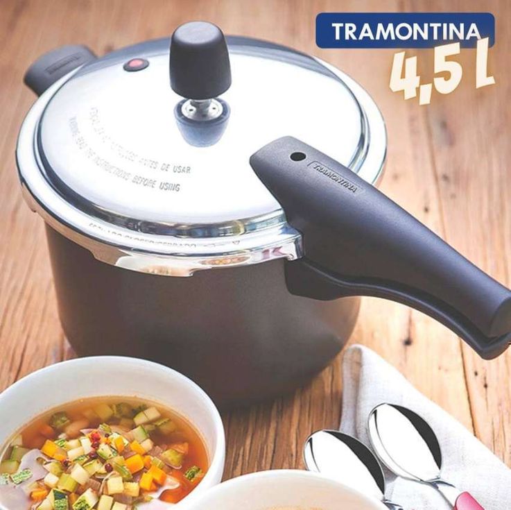 Tramontina Vancouver Panela de Pressão com Revestimento Interno e Externo de Antiaderente Starflon Max, 20 cm e 4,5 L